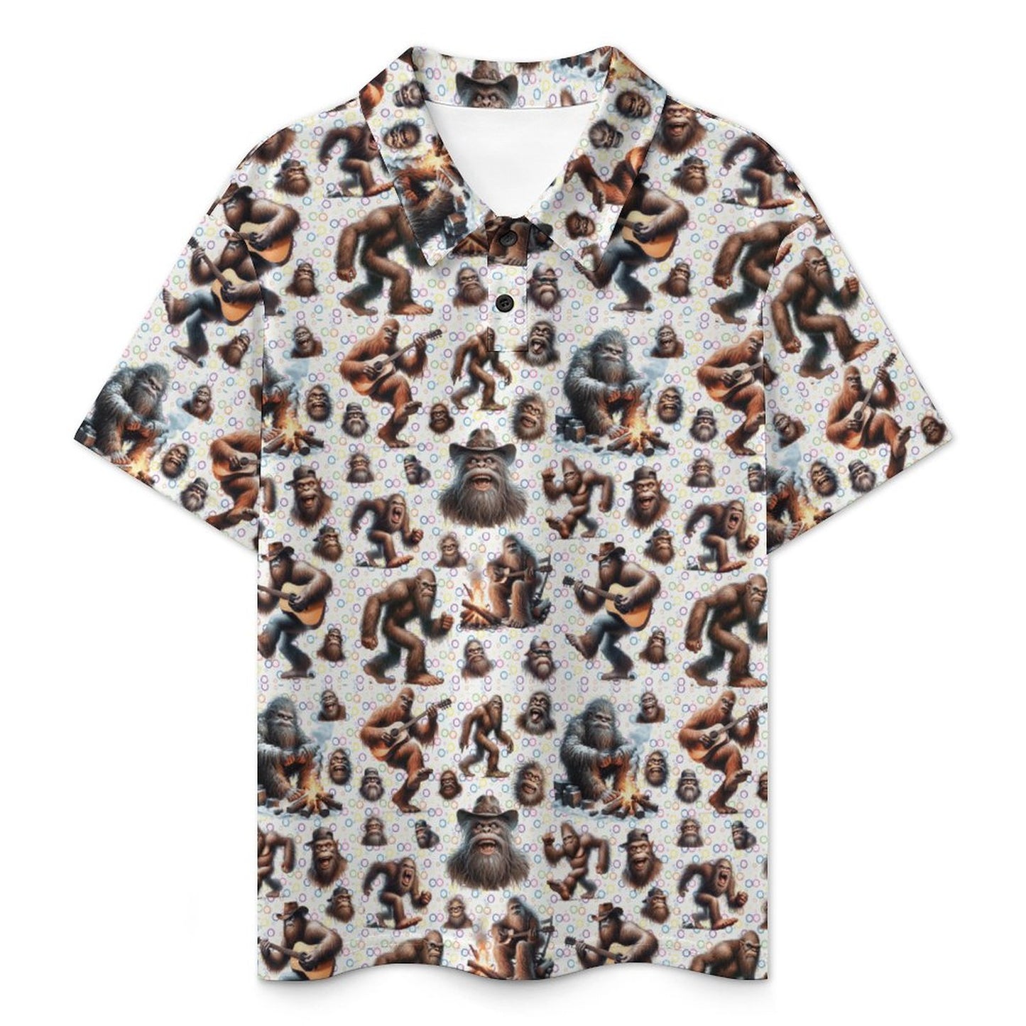 10 Bigfoot / Sasquatch Designs, Kids Button Down Polo Shirt