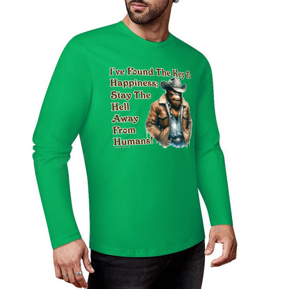 Cowboy Bigfoot / Sasquatch, "I found the key...", Cotton Unisex Long Sleeve T-shirt