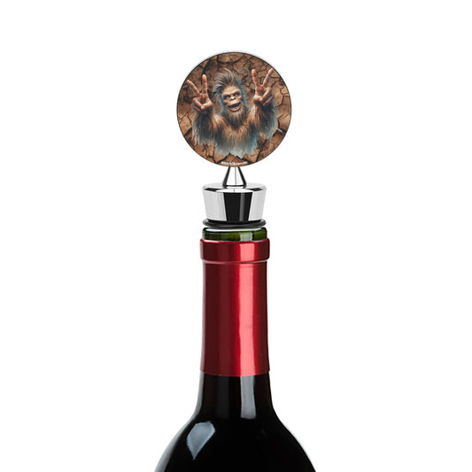 Happy Sasquatch / Bigfoot Face, Wine Bottle Stopper