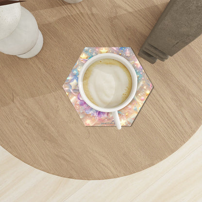 Fairy Themed, 6 Ceramic Coasters w metal stand