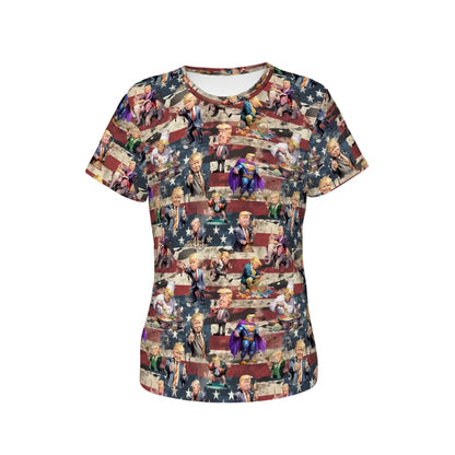 20 Donald Trump Design, Women’s Polyester Short Sleeve T-Shirts - Many Designs