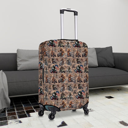 Biker Sasquatch Bigfoot Polyester Luggage Cover / Protector (With Belt)