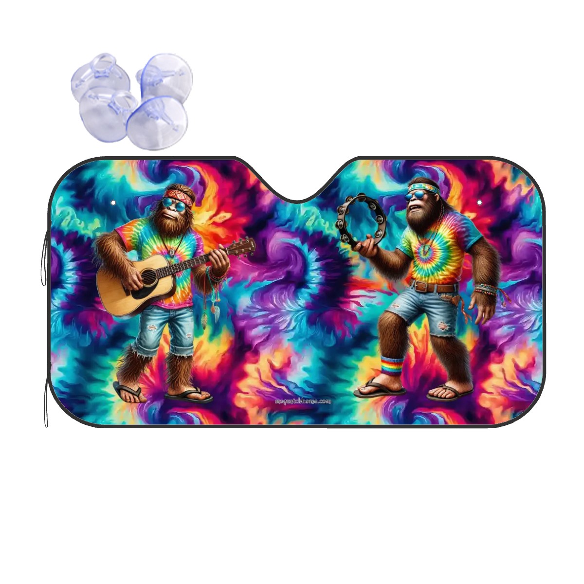 Hippie Bigfoot / Sasquatch Music, Auto Car Windshield Sun Shade