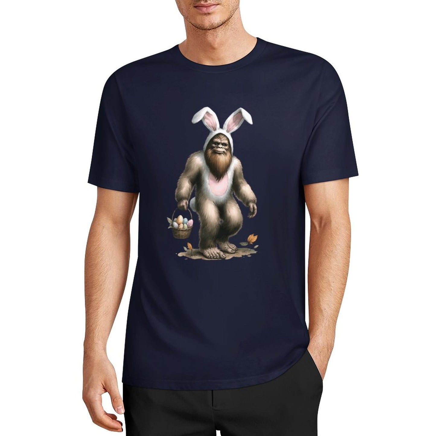 Bigfoot - Sasquatch Easter Bunny Short Sleeve Cotton T-Shirt
