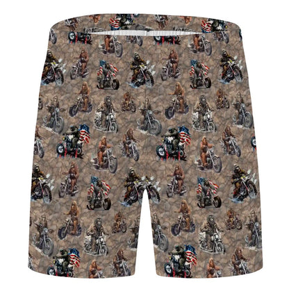 10 Bigfoot / Sasquatch Designs, Men’s Polyester, pocketed, pajama Shorts