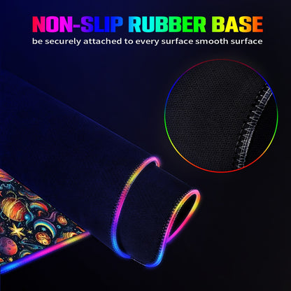 12 Galaxy Space Designs, Wireless Charging Gaming Mouse Pads / Mat With Lights - 2 Sizes
