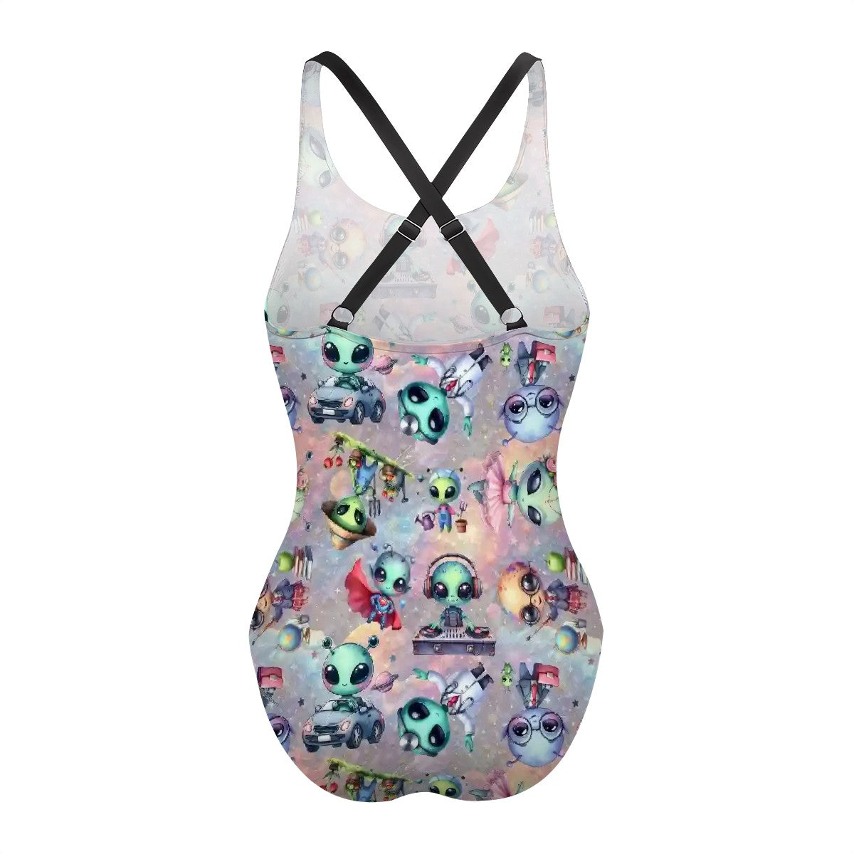 6 Awesome Alien Designs, Cross-Back One Piece Swimsuit