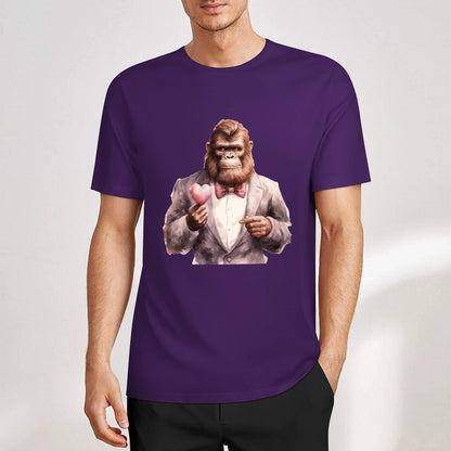 Bigfoot - Sasquatch Valentine Short Sleeve Cotton T-Shirt