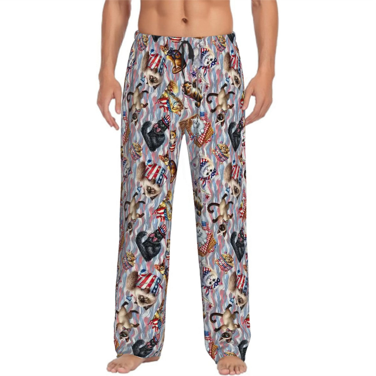 8 Patriotic Designs, Men’s Polyester, Drawstring, Pajama Pants