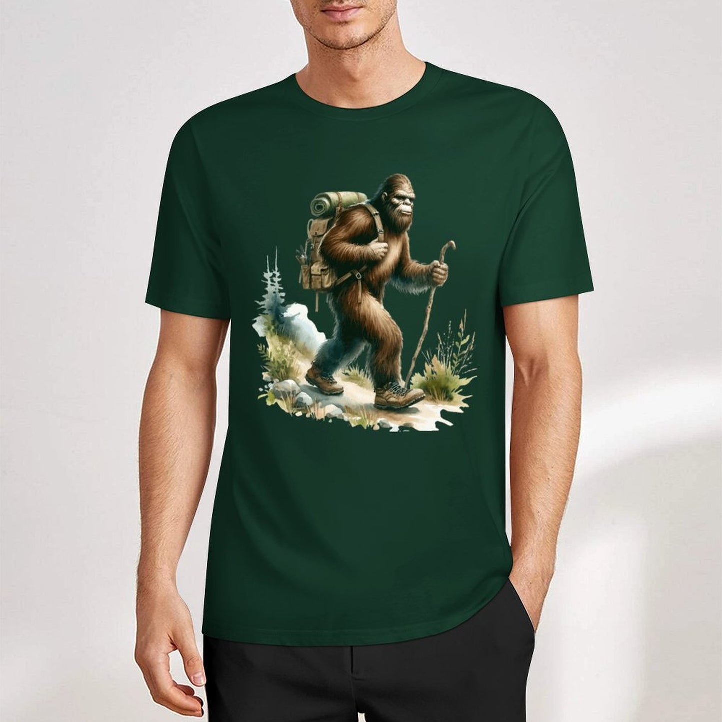 Bigfoot - Sasquatch Hiking Short Sleeve Cotton T-Shirt