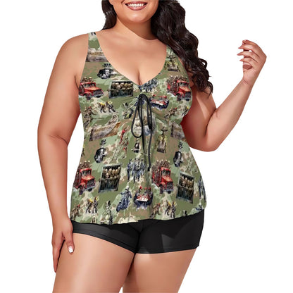 Zombies, Plus Sized Women’s Two Piece Tankini Swimsuit