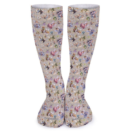 6 Fairy Designs, 15.5 Inch Tube Socks