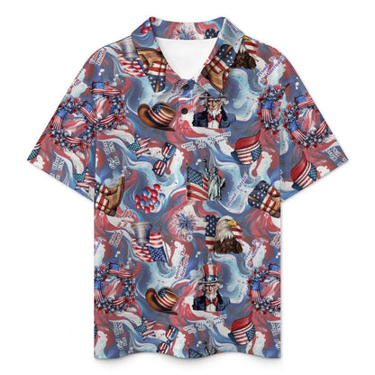 8 Patriotic Designs, Kids Button Down Polo Shirt