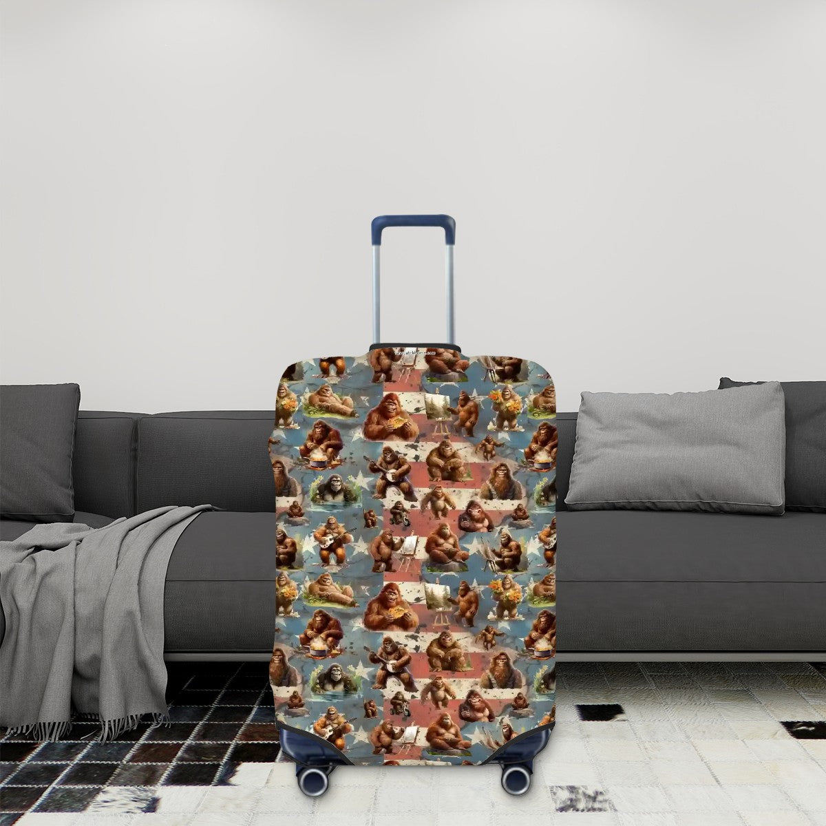 Summer Sasquatch Bigfoot Polyester Luggage Cover / Protector (With Belt)