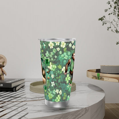 Sasquatch "Leprechaun", Themed 40 oz Travel Coffee Mug with a Straw