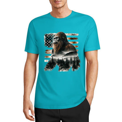 Bigfoot - Sasquatch Scenery Short Sleeve Cotton T-Shirt