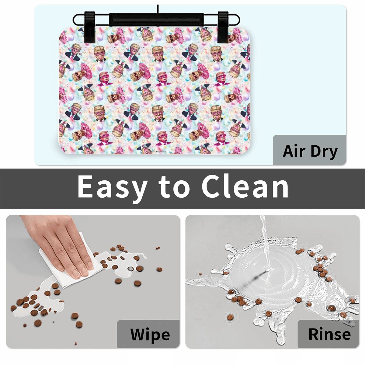 20 Donald Trump Designs, Waterproof Pet Food Mat
