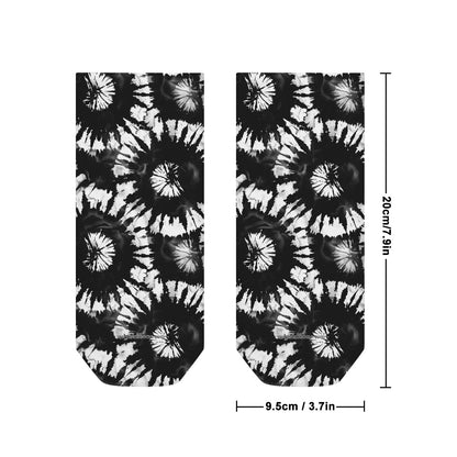 19 Tie Dye Designs, 8” Poly Ankle Socks