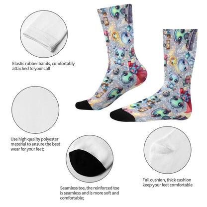 6 Alien Designs, Children’s Polyester Socks