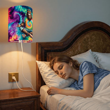 Hippie Tie Dye Yoga Bigfoot, Sasquatch, Wall Sconces, Set of 2, Plug In