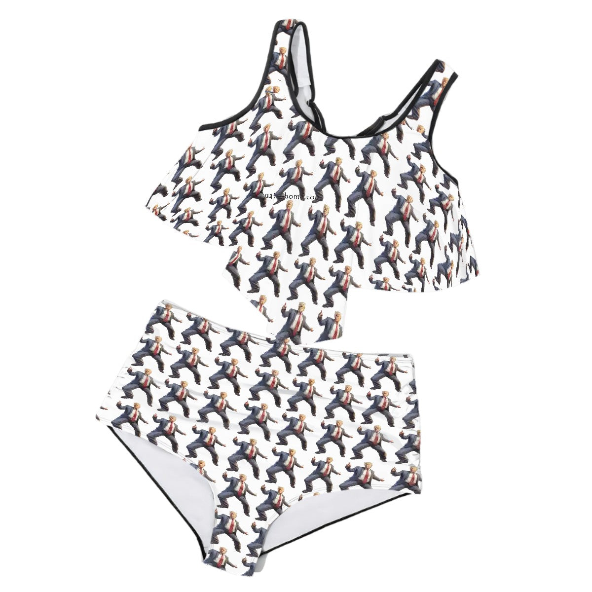 20 Donald Trump Designs, Plus Size Women Bikini Flowy Ruffle Top Swimsuit