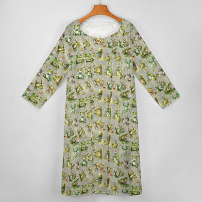 10 Animal Designs Women’s Long Dress with Cardigan