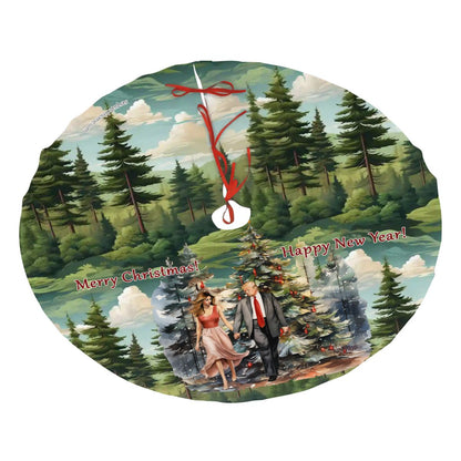 Donald & Melania Trump, Plush Christmas Tree Skirt – 3 Sizes