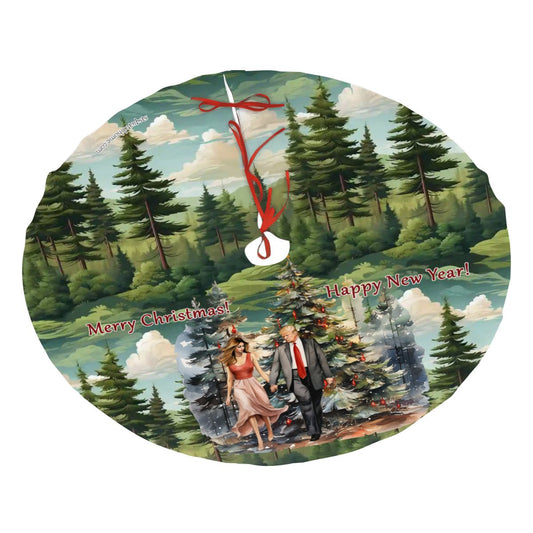 Donald & Melania Trump, Plush Christmas Tree Skirt – 3 Sizes