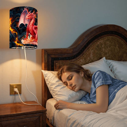 Red Fire Dragon, Wall Sconces, Set of 2, Plug In