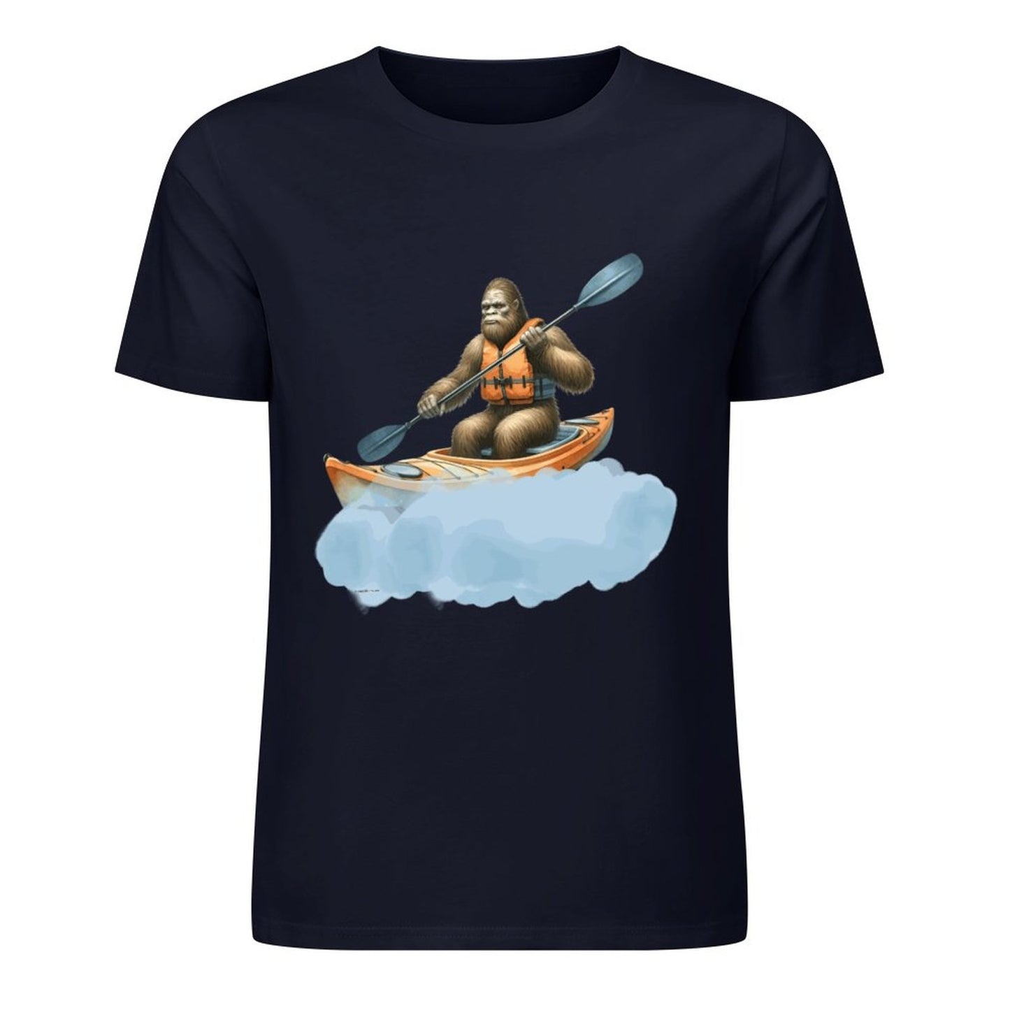 Bigfoot - Sasquatch Kayaking Short Sleeve Cotton T-Shirt