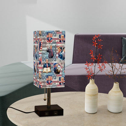 20 Donald Trump Designs, Square Table Lamp with USB Ports, Charger
