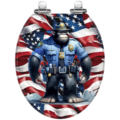 Bigfoot / Sasquatch Police Officer, Universal Toilet Seat