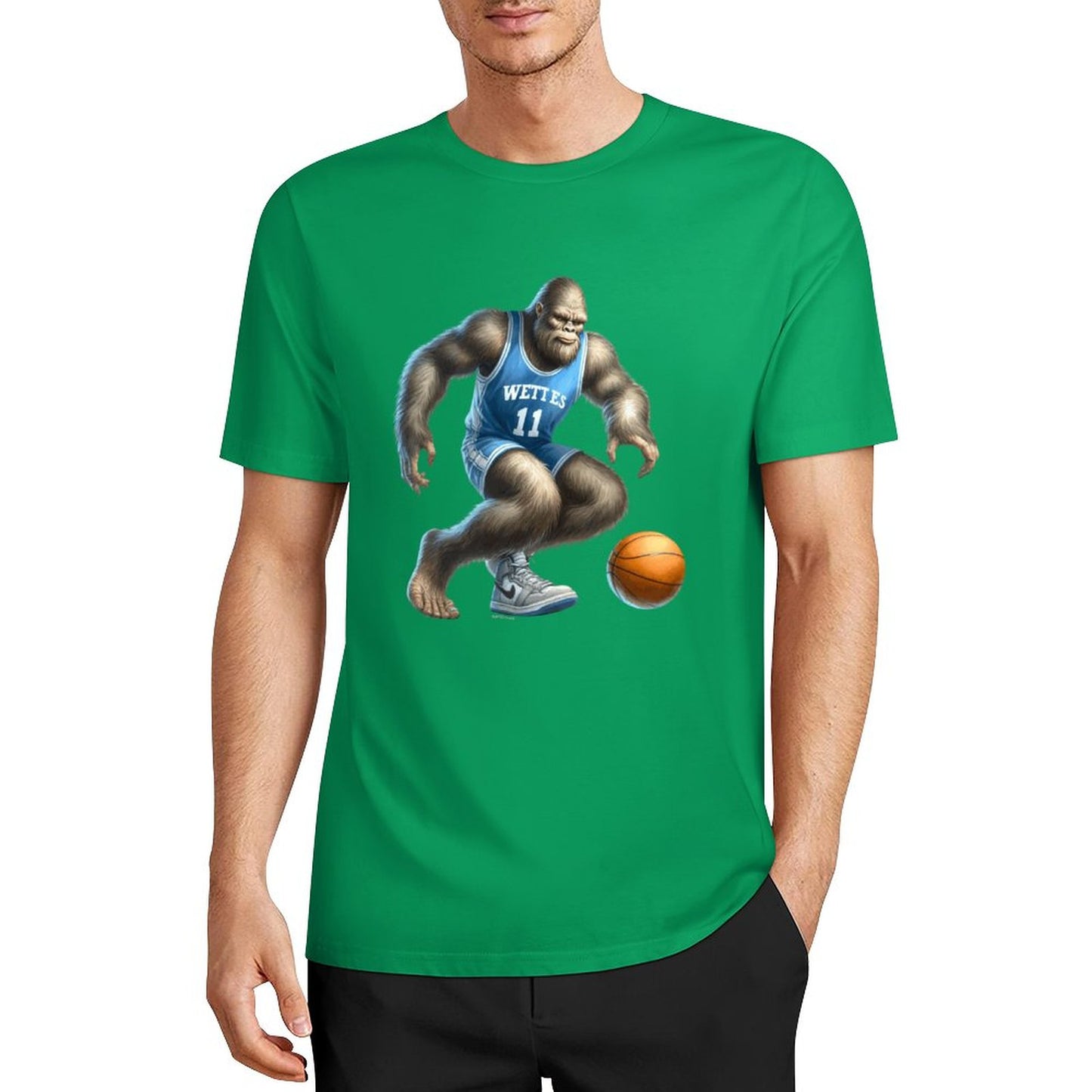Bigfoot - Sasquatch Basketball Short Sleeve Cotton T-Shirt