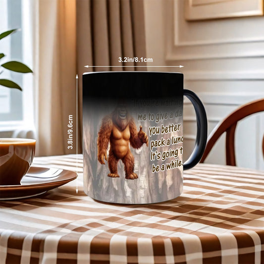 Sarcastic Sasquatch, "If your waiting " Color Changing 11oz Mug, Color Changing 11oz Mug, Coffee Cup