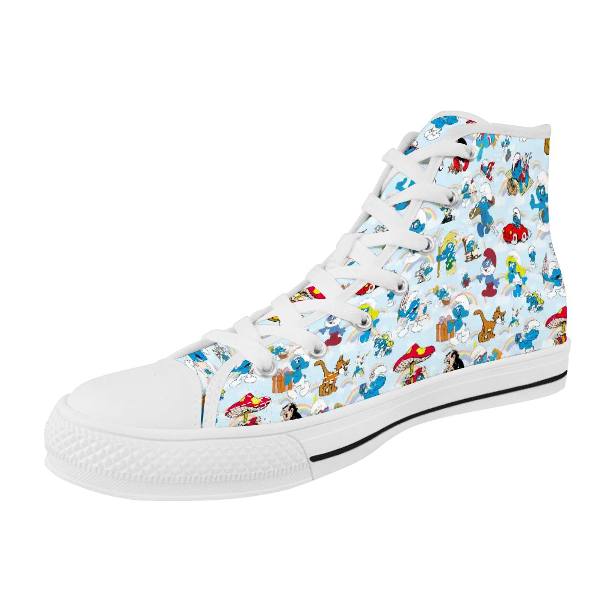 Smurf Design, Women's High Top Canvas Shoes