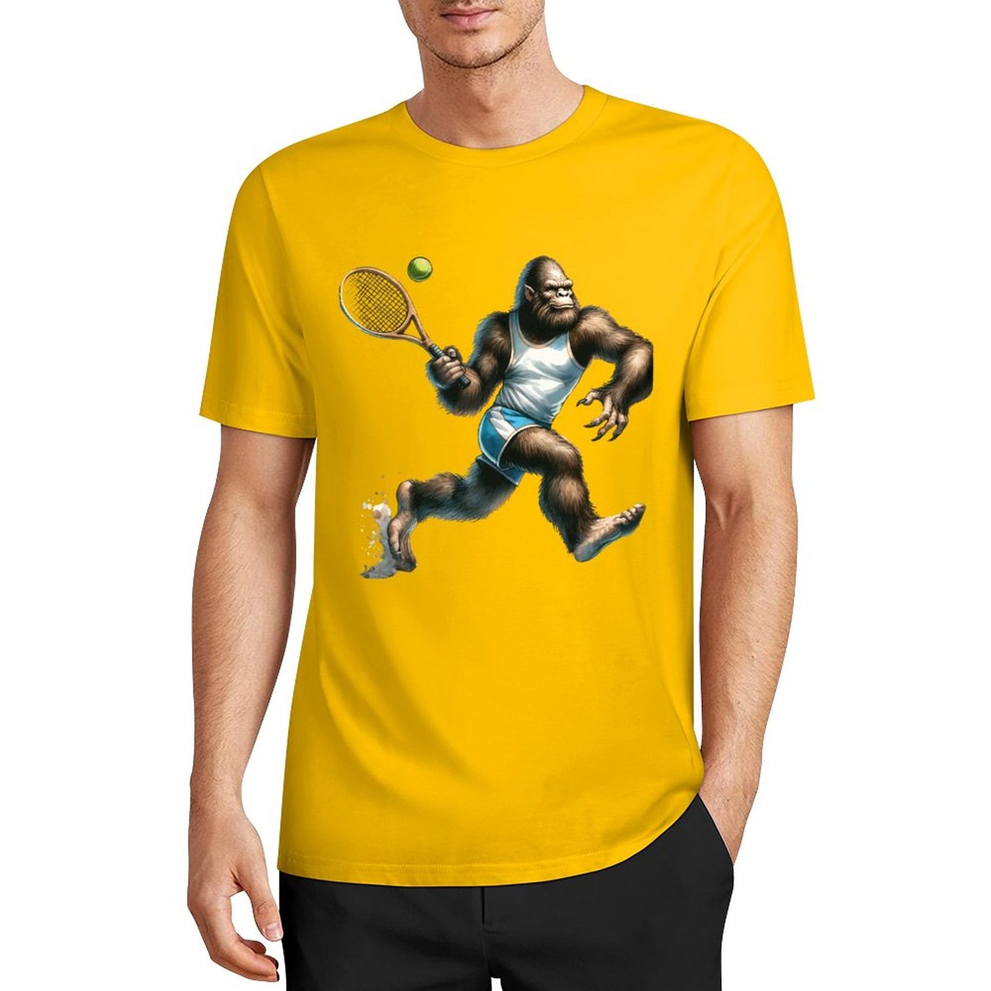 Bigfoot - Sasquatch Tennis Short Sleeve Cotton T-Shirt