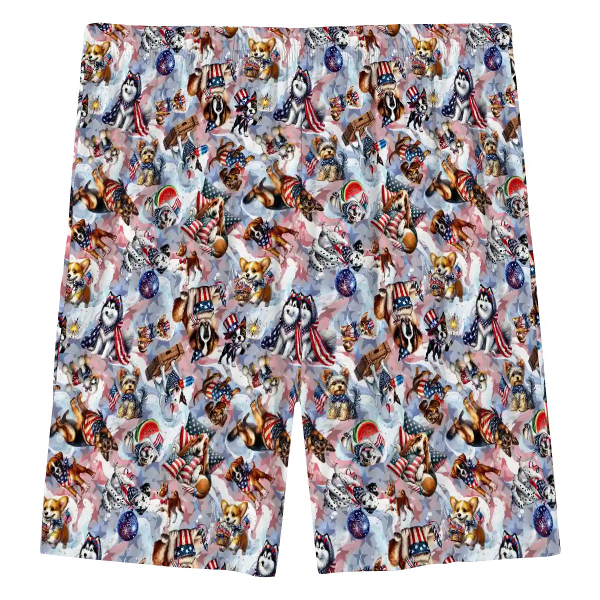 8 Patriotic Designs, Men’s Polyester, pocketed, pajama Shorts