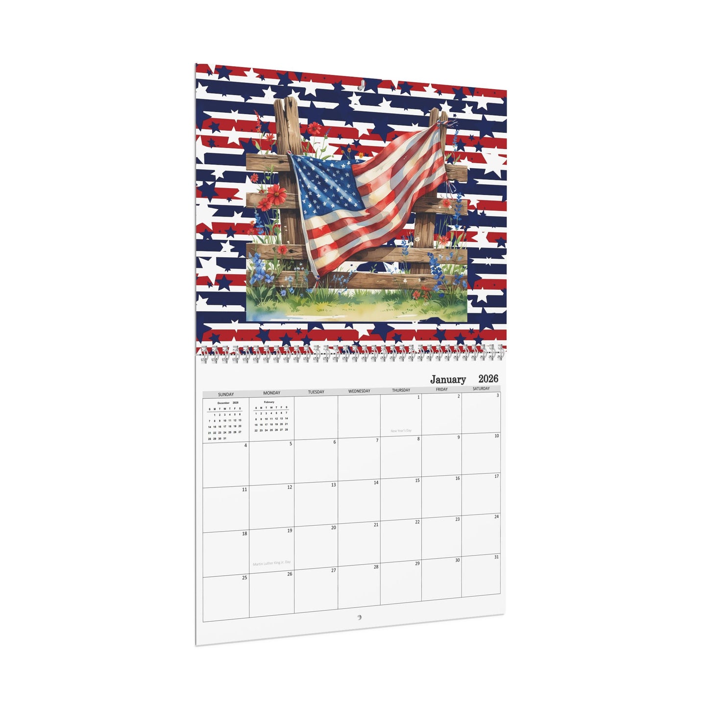 American Pride 2026 8 x 11 inches Calendar, Home Decor, Gift for Holidays, Office Organization