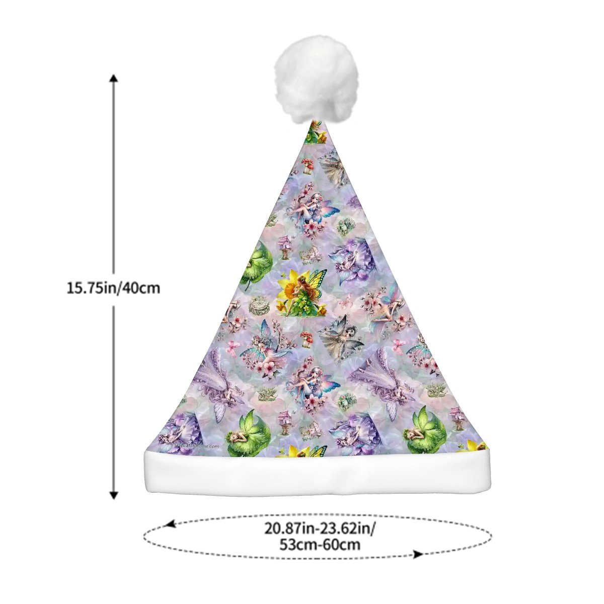 6 Fairy Designs, Adult Plush Santa Hat with Light