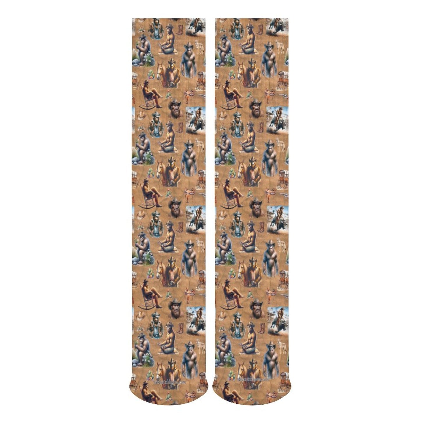 20 Bigfoot / Sasquatch Designs, 15.5 Inch Tube Socks