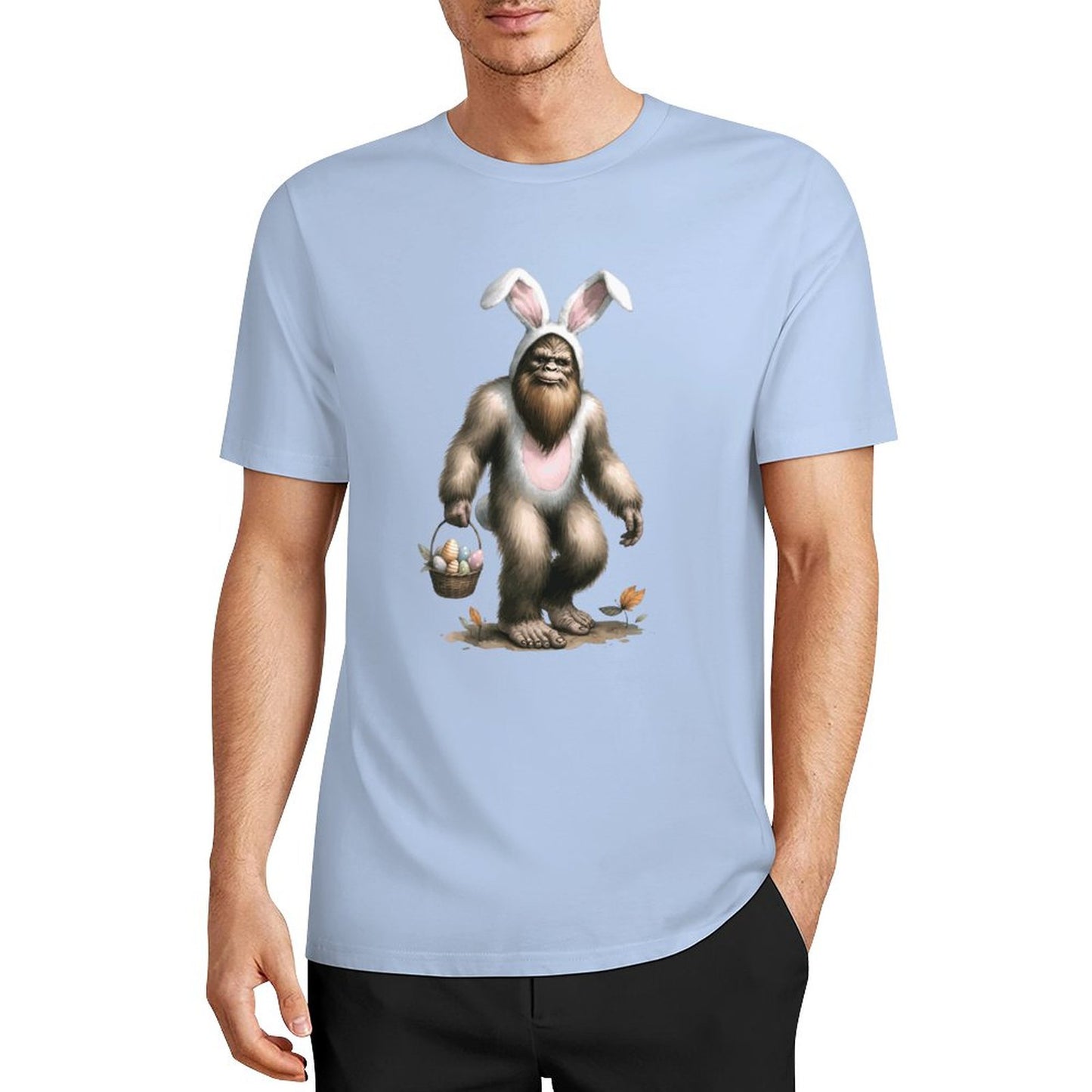 Bigfoot - Sasquatch Easter Bunny Short Sleeve Cotton T-Shirt