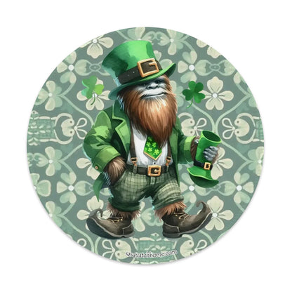 8” Round Mouse pad, Bigfoot / Sasquatch – Anti slip rubber –