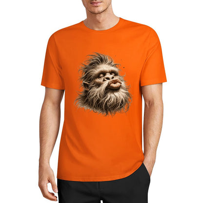 Bigfoot - Sasquatch Kissy Face Short Sleeve Cotton T-Shirt