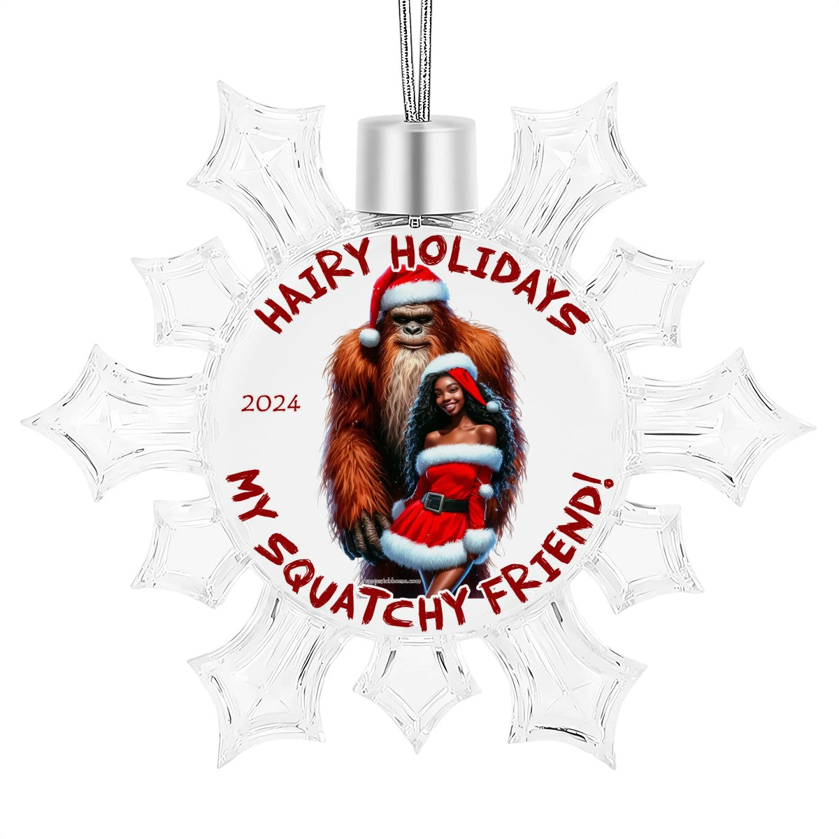 Bigfoot Sasquatch Christmas Snowflake Decoration - Hairy Holidays" 2