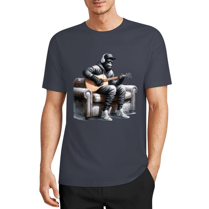 Bigfoot - Sasquatch Play Guitar Short Sleeve Cotton T-Shirt