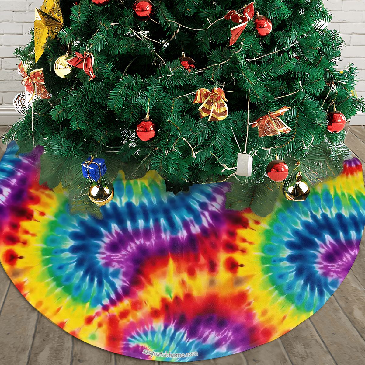 19 Tie Dye Designs, Plush Christmas Tree Skirt – 3 Sizes