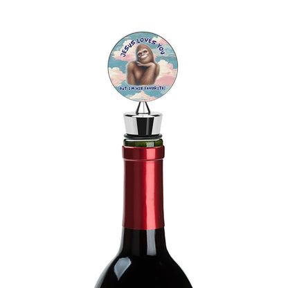 Bigfoot / Sasquatch "Jesus loves you..", Wine Bottle Stopper