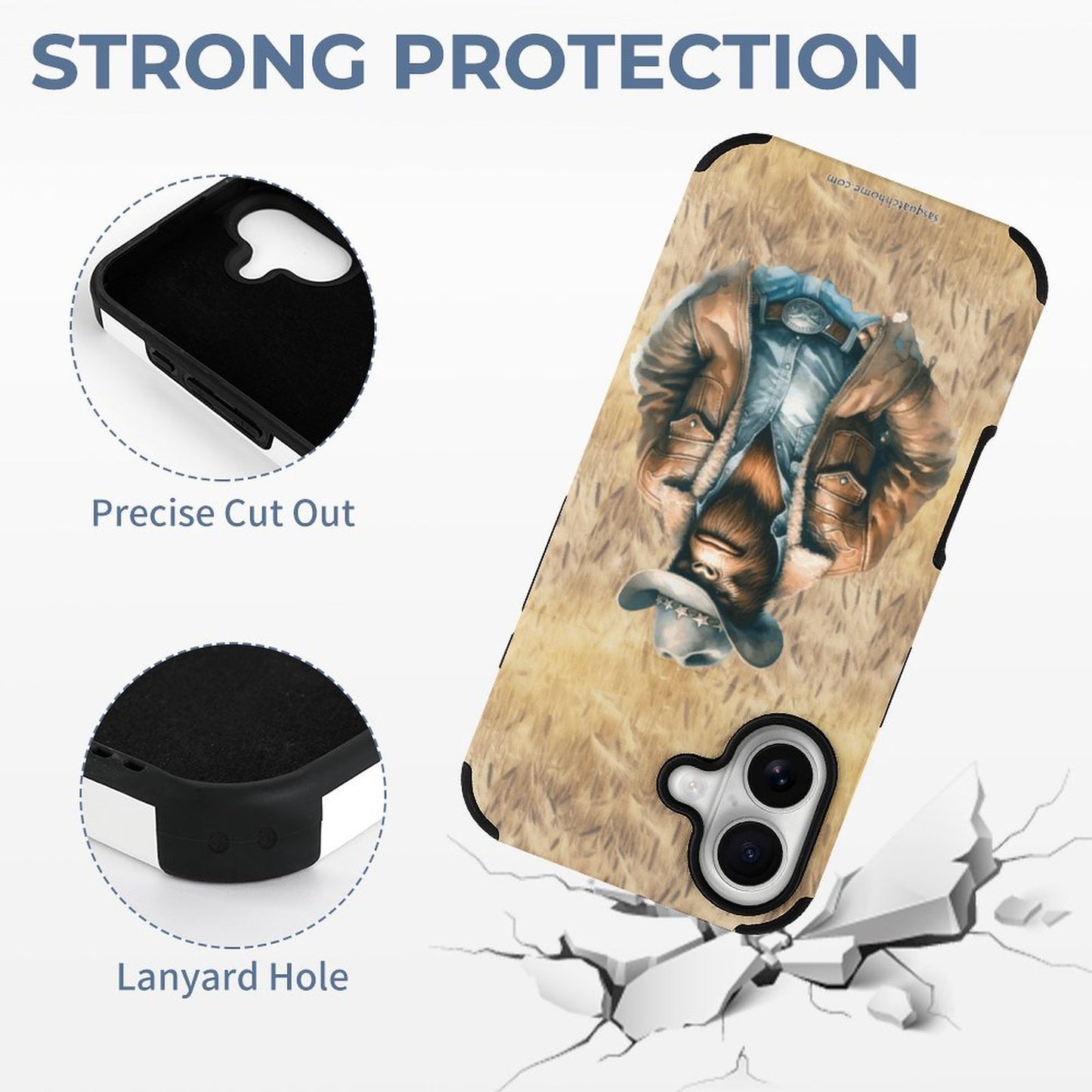 Bigfoot / Sasquatch Cowboy, Microfiber iPhone 16 Cases