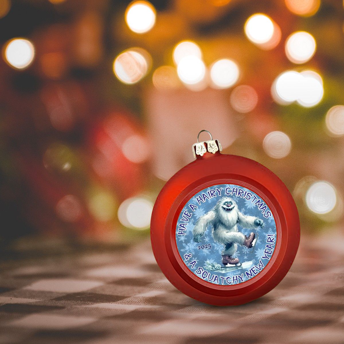 Yeti, "Have a Hairy Christmas..", Christmas Ball Ornaments