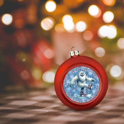 Yeti, "Have a Hairy Christmas..", Christmas Ball Ornaments